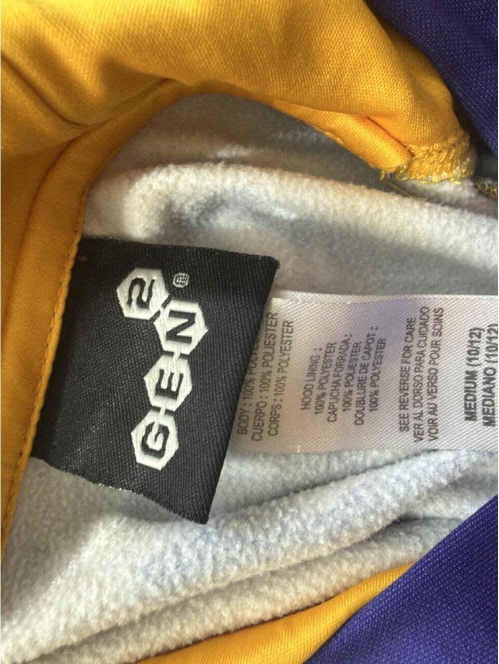 GEN2 Purple and Gold Tiger Print Hoodie Sweatshirt Medium - Picture 4 of 4